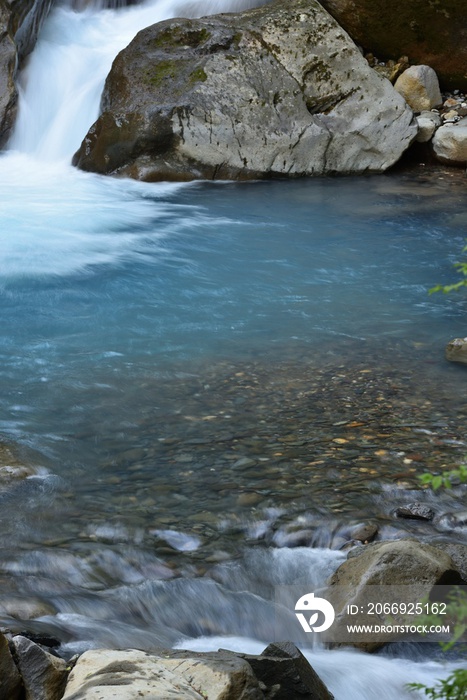 Fantastic green and blue waterfall