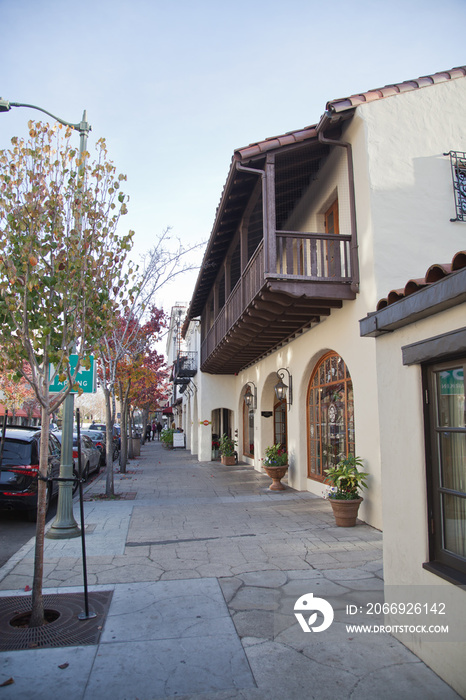 View of street in Palo Alto, Silicon Valley, California.