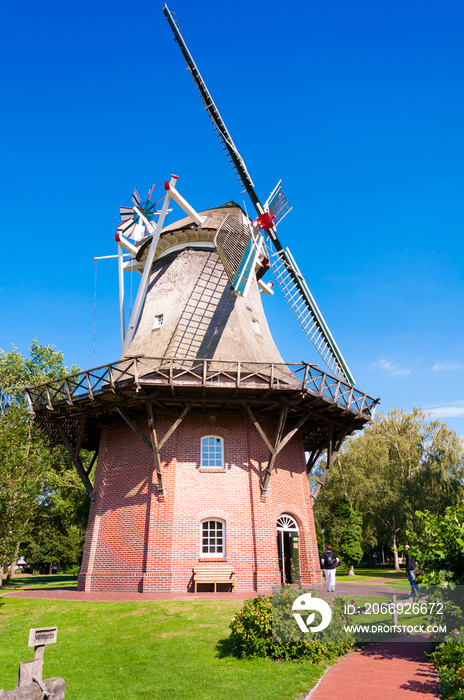 A traditional windmill in Bad Zwischenahn, Germany