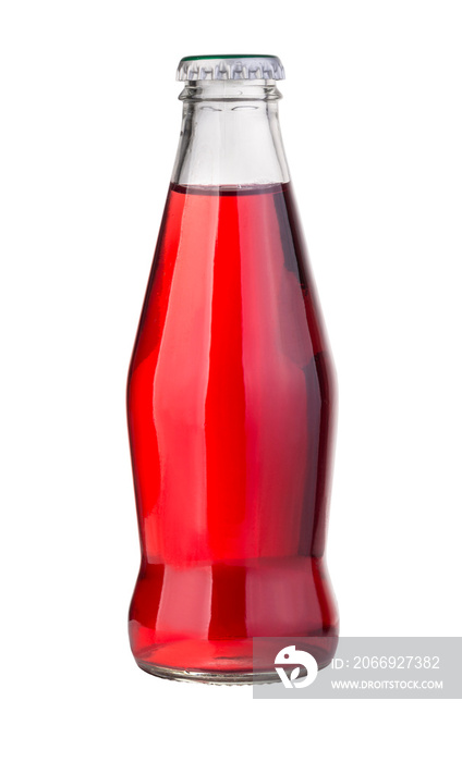 red drink glass bottle isolated