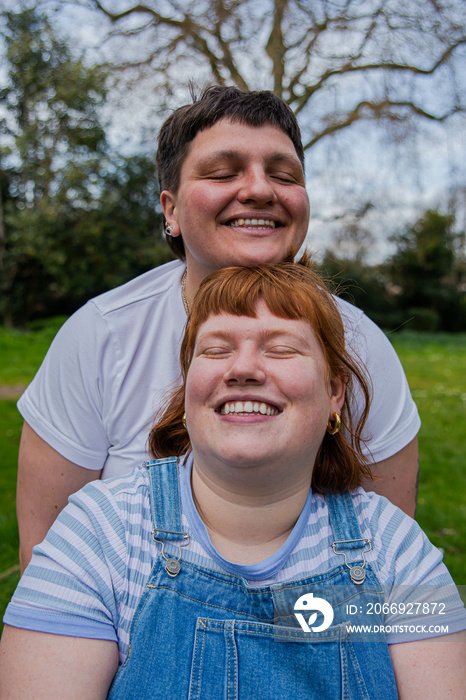 Portrait of a lesbian couple.