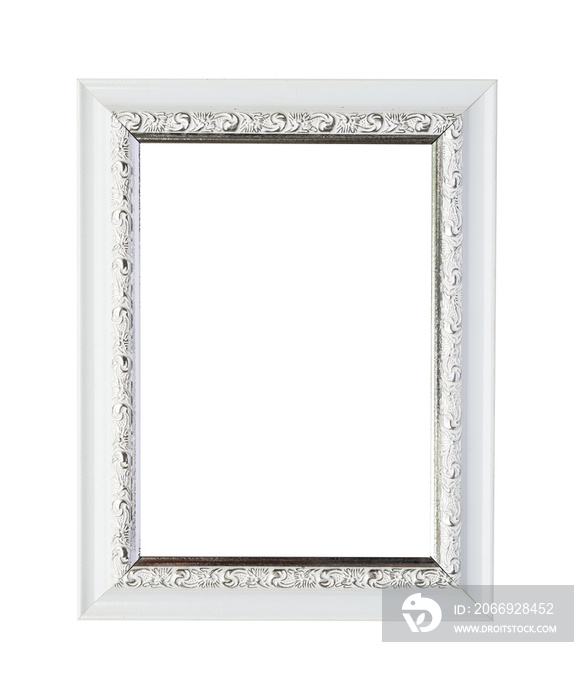 White frame for vintage design ornament isolated