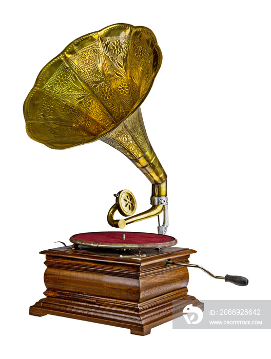 old gramophone isolated and save as to PNG file