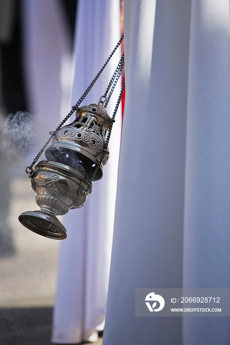 Censer of silver or alpaca to burn incense in the holy week, Spain