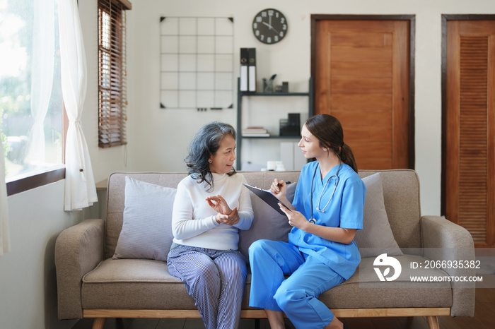 Portrait of a female doctor holding a patient clipboard to discuss and analyze wrist and finger pain.