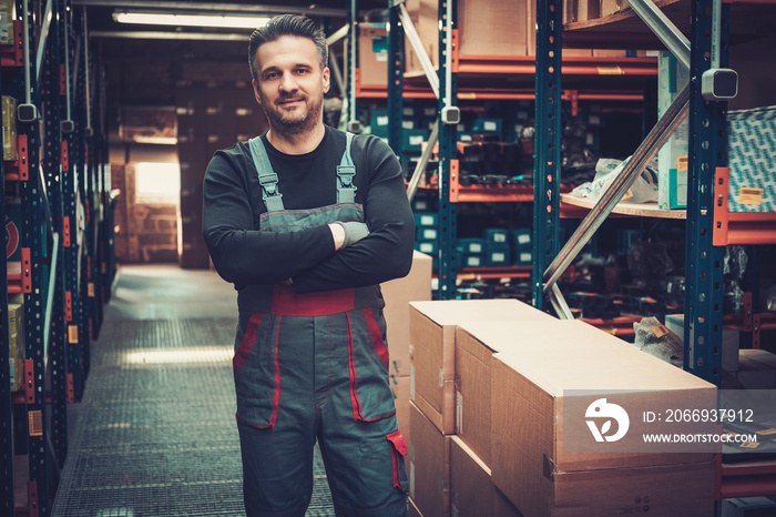 Storekeeper working in a warehouse