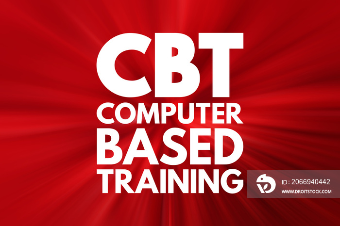 CBT - Computer Based Training acronym, education concept background