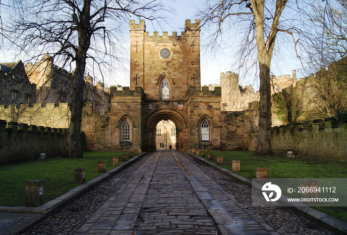 Durham Castle University Entrance with Road towards Great Gate