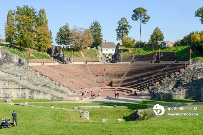 The roman amphitheater of Augusta Raurica at Augst on Switzerland