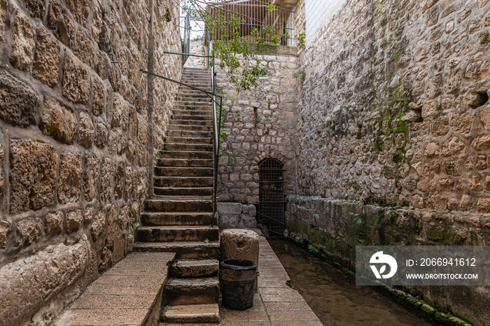 The Pool of Siloam in Silwan, the Arab suburb of Jerusalem in Israel