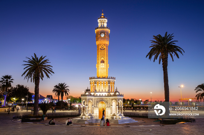 Izmir clock tower. The famous clock tower became the symbol of Izmir