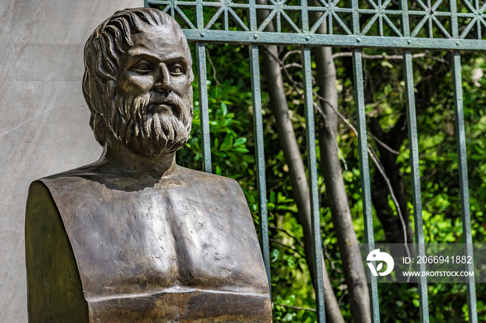 Bust of tragic poet Euripides