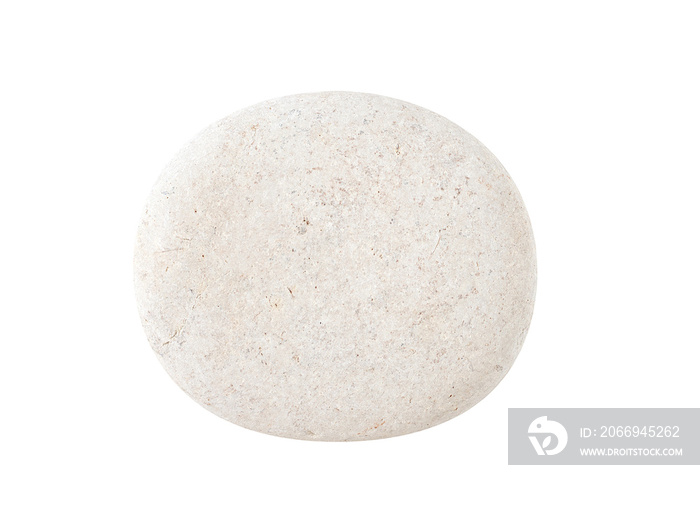 White grey round ball stone pebbles, isolated on white background