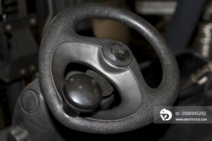 Used forklift steering wheel in an industrial company service