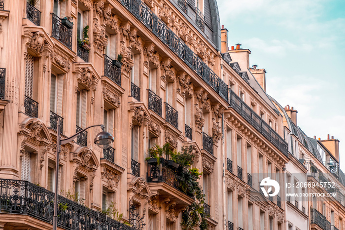 Detail from typical French architecture in Paris