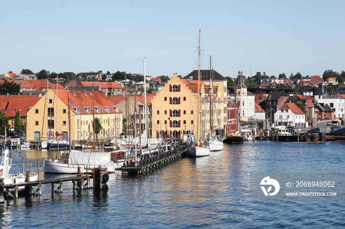 View of the city of Svendborg in Denmark