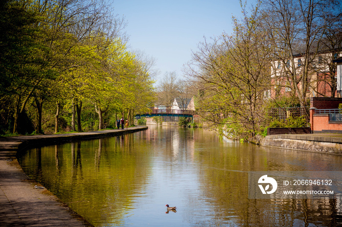 Buildings and canals in Nottingham, England