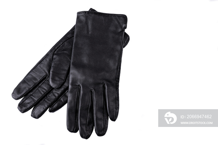 Leather gloves on the white background