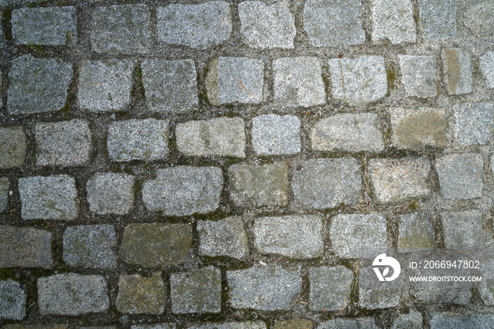 Cobblestone artistically laid in a park in Bavaria