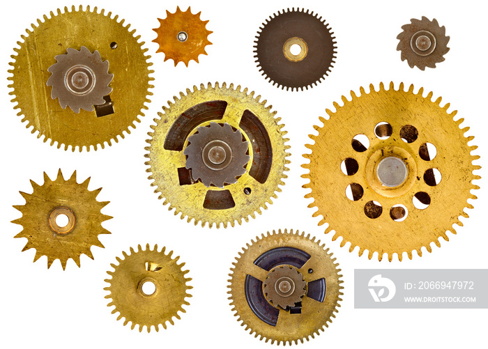 Cogwheels gears isolated on transparent background