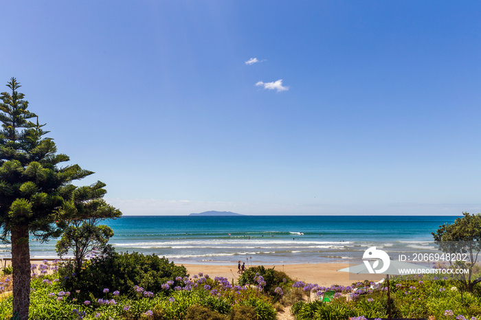 View of Whangamata beach in New Zealand