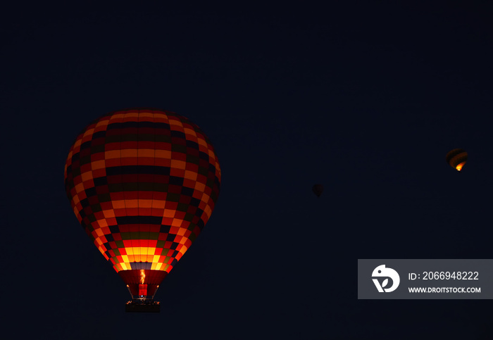 hot air balloon in the night