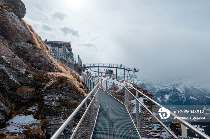 A cliff walk in Grindelwald First, Switzerland