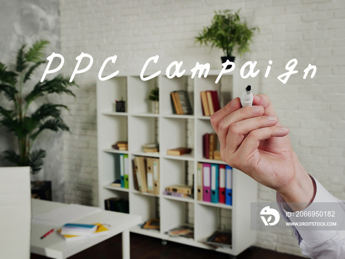 Juridical concept about PPC Campaign with sign on the page.