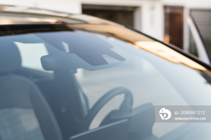 stone chip in a cars front windscreen