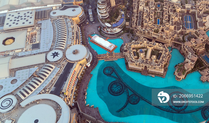 Aerial view The Dubai Malli city United Arab Emirates