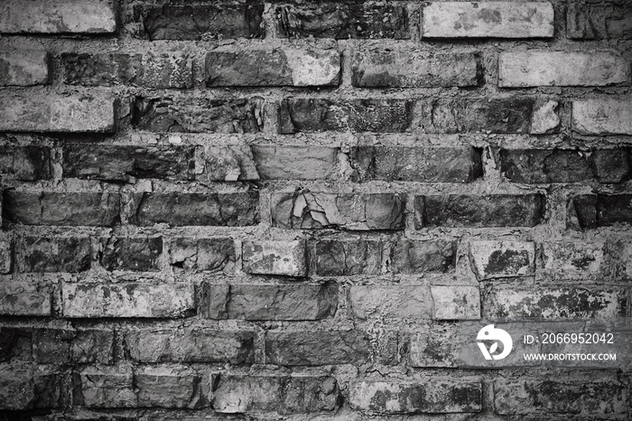 Dark brick wall, texture of black stone block