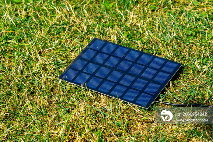 solar panels on green grass