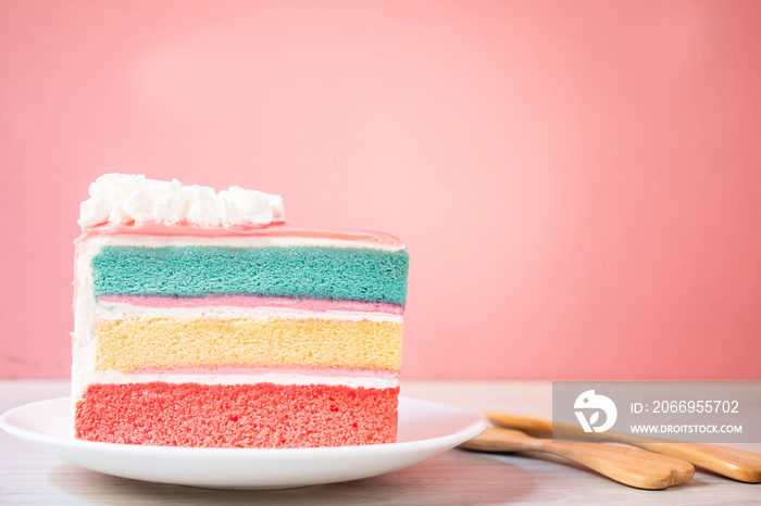 layer rainbow cake pastel color