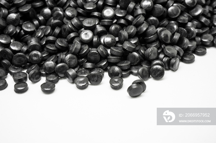 Black Plastic pellets. Colorant for plastics.