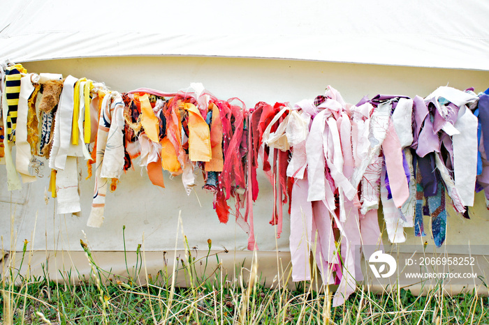 Colourful cloth decoration