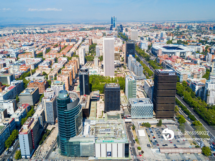 Business districts of AZCA and CTBA in Madrid, Spain