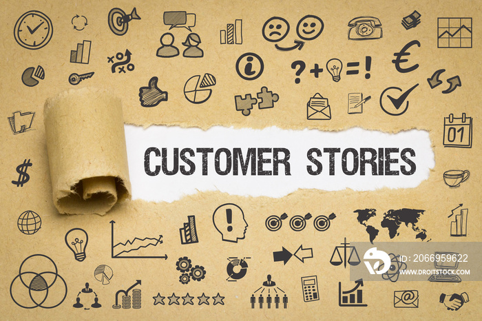 Customer Stories / Papier mit Symbole