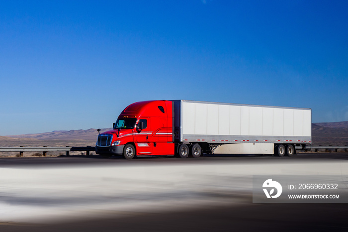 Semi Trucks on the Nevada Highway, USA. Trucking in Nevada , USA