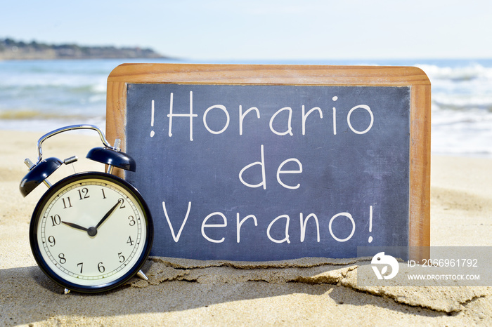 text horario de verano, summer time in spanish