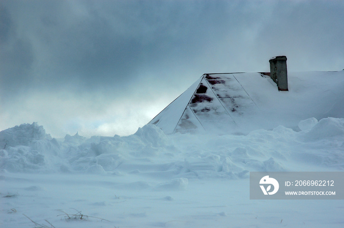 Hut after a snow storm.