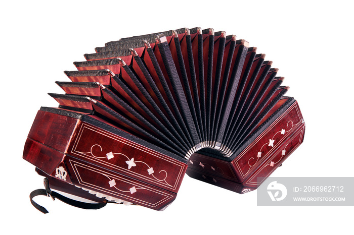 Bandoneon, tango instrument, isolated on white