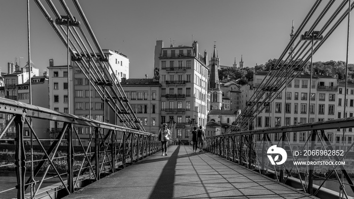 The Bridge in Lyon in Black and white