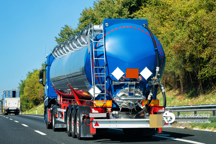 Truck tanker on road in Italy