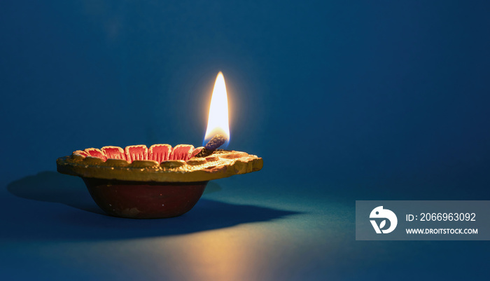 Diwali, Deepavali. Hindu Festival of lights celebration, India. Diya oil lamp