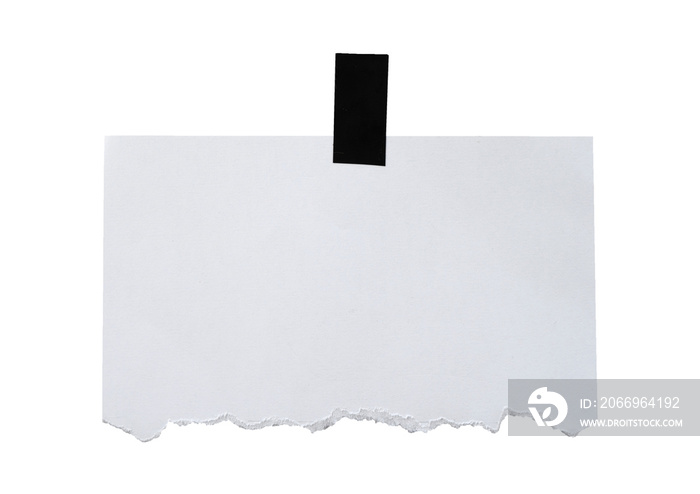 blank white note paper in ripped