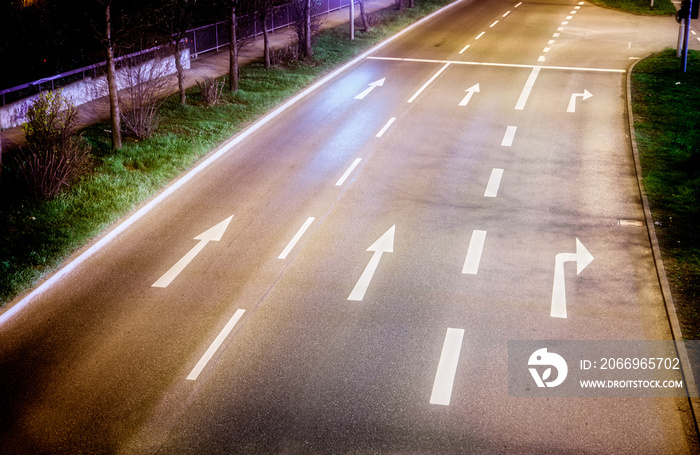 road in the city at night