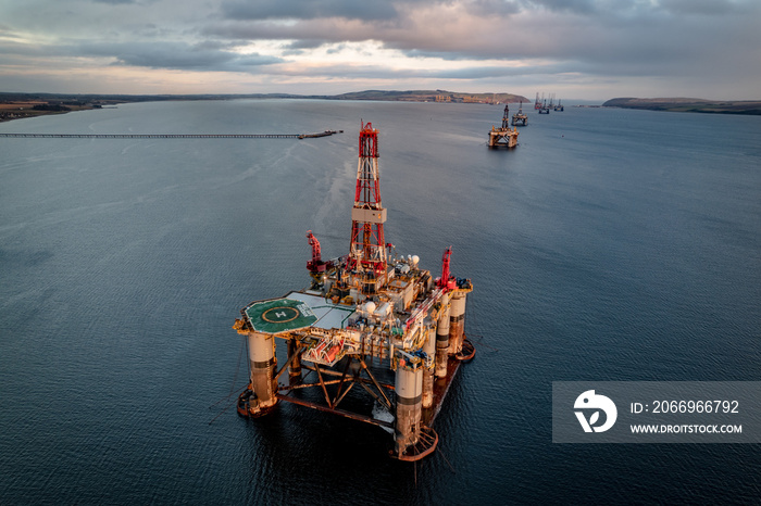 Blue Hour Oil and Gas Drilling Platform