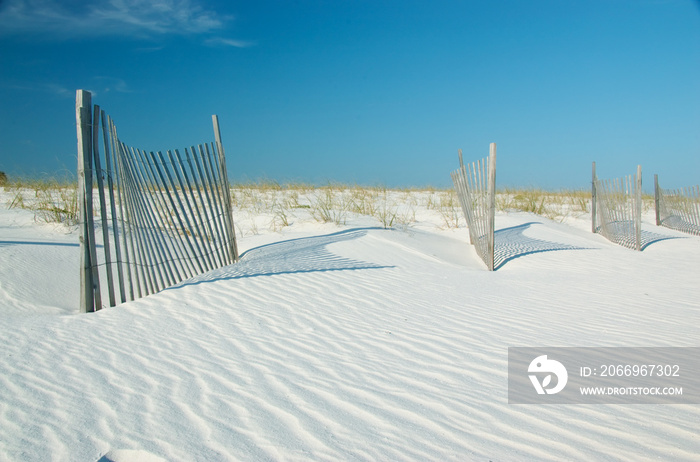 Sand dunes in Gulf State Park, Gulf Shores, Alabama, USA.