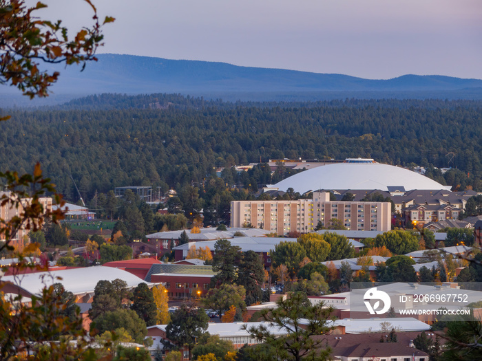 Evening high angle view of the Northern Arizona University