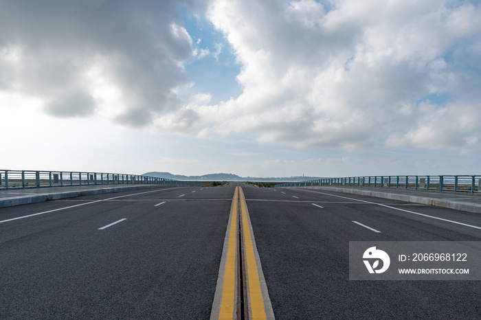 The low angle road leads to the distance